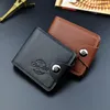 Portefeuilles Zovyvol 2023 PU Leather Card Wallet Men Merk portemonnees voor zwarte bruine tweevoudige rits muntbeurs met cadeau