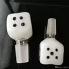 White jade dice bubble head Wholesale Glass Hookah, Glass Water Pipe Fittings