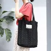 Evening Bags Korean Version Of The Simple Literary Hollow Shoulder Bag Chic Style Lace Student Canvas Net Red Fashion Letter Handbag