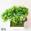 Dekorative Blumen 19x20cm künstlich grünem Eukalyptus Kleine Baumstopf Bonsai Weihnachten Halloween Party Home Decor Flower Arrangement FAKE