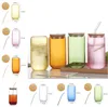 Home Creative Tumblers glass cola cup easy to open glass juice cup coffee cold drink cups LT295