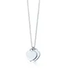 Hänge halsband Nya 925 Sterling Silver Peach Heart Classic Tricolor Love Halsband Droppande hjärta Kort emalj Droppande Pendant Clavicle Chain Z0314