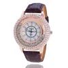 Orologi da polso Orologi alla moda Donna Full Diamond Dial Up Bead Montre Femme Lady Girl Orologio in cristallo Orologio da polso con cinturino in pelle Regalo