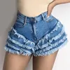 Shorts femininos harajuku garotas jeans de jeans de verão zíper de jeans desgastados shorts altos jeans casuais femme street wear ropa mujer 230314