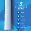 Oral Irrigators Seago Water Flosser Teeth Cleaner with 5 Nozzles Portable Dental Water Jet Sonic Electric Toothbrush Brush with 8pc Heads 230314