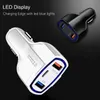 5 ٪ QC3.0 شواحن السيارات الشحن السريع مع LED Halo Light Type-C PD Car Charger للهاتف الأسود الأبيض 2022NF1