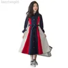 Girl's Dresses Spring Autumn New Children Clothing Elegant Mother and Daughter Long Dress Girls Patchwork Fashion A- Line Dress #6683 W0314