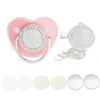 Melktandenspeelgoed 5 sets blanco gepersonaliseerde baby fopspeen clips luxe bling siliconen fopspeen sublimatie dummy teple tanje geboren pacifer 230313