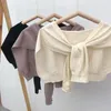 Coloque de arco 2023 colar de malha de estilo para mulheres camisa de blusa falsa senhoras de gravata decorativa destacável feminina