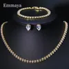 Wedding Jewelry Sets Emmaya Zircons Gorgeous Cubic Zirconia White Gold Color Round Wedding Bridal Necklace Earrings Party Jewelry Set for Brides 230313