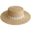 الموضة Sunshade Straw Hat Lace Hook Ho -Flower Hats Women Beach Sunscreen Bucket Hat Flat Top Sun Cap Casquette