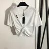 Kısa Üstler Giysiler Kadın Tasarımcı Üst Kızlar Sevimli Tshirts Temel Beyaz Siyah Kadın Gömlek Seksi Kırpılmış Tişört Femme Vintage Chic Tees