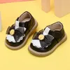 First Walkers 11-15cm Brand Children Girls Flats Shoes With Lace Butterfly-knot Strap Soft Sole Baby Girl Dress Shoes Infant Spring Walkers 230314