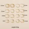 Hoop Earrings VSnow Ins Style C Shape Hollow Out Gold Color Metal For Women Statement Multiple Chunky Chain Jewelry