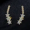 Stud Earrings Todorova Luxury Cubic Zircon Star Ear Crawlers For Women White Crystal Climbers Party Accessories