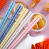 Essstäbchen, 5 Paar, koreanischer Stil, Set, Sushi-Sticks, Haushalt, rutschfest, für Küche, Geschirr, hohe Temperatur