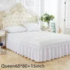Spódnica łóżka trzy boki spódnica łóżka otaczają łatwe dopasowanie okładki elastyczne falbany ślubne pyłek bliźniacy królowa dekoracja domowa sypialnia bez powierzchni 230314