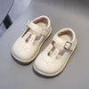 First Walkers 11.5-15cm Brand Infant Leather First Walkers Solid Cute Cartoon Toddler Girls Boys Flats Shoes Ears Baby Princess Dress Shoes 230314