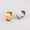 Hoop Earrings Fashion Wide Small Stainless Steel Frosting Color Gold Huggie Jewelry For Men Women