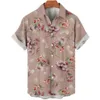 Camisas casuais masculinas Homens de verão Baggy Hawaiian Short Manguela Tops Camisas de praia Roupas de grandes dimensões Vintage 3D Roupas impressas 230314