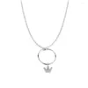 ペンダントネックレスOneQuarter Women Crown Necklace Choker Trendy S925 Sterling Silver Long Personality Clavicular Chain Jewelry