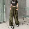 Y2K Women Streetwear Spodnie Koreańskie harajuku swobodne solidne workowate proste spodnie mody szerokie kieszenie na nogi joggerskie spodnie 2303141