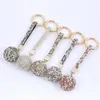 Chavedias Moda Mulher Stromestone Strap Strap Crystal Ball Car Keychain Charm Pingente Key Ring Acessórios