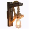 Wall Lamp Industrial Loft Vintage Rope Light Retro houten bed SCONCE Cafe Cafe Bar Restaurant Aisle boerderij Decor