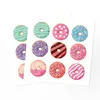 Geschenkwikkeling 1set roze donut Verjaardagsfeestje Papier Candy Cookies Bag Stickers 18 PCS voor bedankt tassen