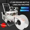 LT-50D Halbautomatische Etikettiermaschine, runde Flasche, 130 mm Breite, elektrische Plastikflaschen-Etikettenaufkleber, kleine Produktion, 100 W