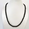 Chains 6MM Round Black Rock Volcanic Necklace Natural Stone Lava Chocker Beaded Woman Mother Daughter 30/35/40/45/50/55cm