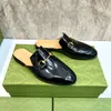 Lazy Slides Mocassini Princetowns Mules Pantofole Designer Classico Sandalo da donna Flat Authentic Pelle bovina Fibbia in metallo Lady Leather Trample Large Chain Scarpa casual