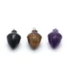 Pendant Necklaces KFT Natural Gemstone Mini Carved Pine Cones Healing Crystal Quartz Amethysts Agate Stone Chain Necklace Jewelry