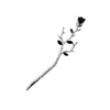 Vintage Rose Hair Sticks Hairwear for Women Simple Flower Black Red Hairpins Hair Chopsticks Hairsticks Headdress Jewelry