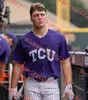 Durbin Feltman TCU 2023 CWS Baseball Jersey 19 Luken Baker 9 Conner Shepherd 5 Adam Ovideo 34 Trey Morris 17 Colton Parrish TCU Rogaty żaby koszulki na zamówienie