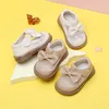 First Walkers Spring Baby Shoes Leather Mesh Cute Butterfly-Knot Girls Princess Shoes Sofle Sole Sole Little Little Kids Sneakers 15-25 230314