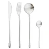 Conjuntos de utensílios de jantar 4pcs Conjunto de talheres de rosas fosco 18/10 Aço inoxidável