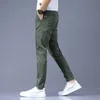 Pantaloni da uomo 2023 Primavera Estate Stretch Coreano Casual Slim Fit Elastico in vita Business Pantaloni classici Uomo Nero Grigio 2838 230314