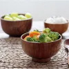 Tigelas tigela sólida tigela redonda redonda salada de sobremesa de madeira utensílios de cozinha de arroz integral marrom