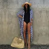 Szals Kaftan Beach Tunik Cover Up Saida de Praia Swimsuit Kobiet bikini ukryty