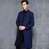 Men's Trench Coats England Style Men Coat Daily Smart Casual British Stripe Jacket Outwear Korean Business Wide-waisted