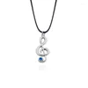 Collane con ciondolo Minimalista Nota musicale Collana Gioielli Trendy Metallo Cristallo blu Pendenti musicali Collier Femme