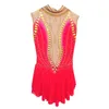 Сцена Wear Liuhuo Ice Figure Dress Women Women Topaz Red Inplaid Diamond Marting Bandmade Ballet