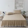 Spódnica łóżka solidne kolorowe spódnica jednoczęściowa mycie bawełniana osłona ochronna pokrywa łóżka duży rozmiar bez poślizgu 8 kolorów moda 230314