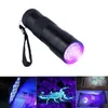 LED LED 9LED Aluminium Mini Portable UV Ultra Violet Blacklight 9 LED Flashlight Torch Light جاهز للشحن