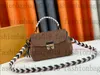 Damier Azur CROISETTE Flagghandtagsväska N53000 N41581 N94339 Kvinnor Deisgner Läder Virkad Handväska Med Tofs S-lås CrossBody