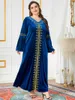 Ethnic Clothing Morocco Party Velvet Dress Muslim Women Abaya Winter Embroidery Prayer Robe India Abayas Dubai Turkey Longue Vestidos Largos