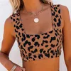 Aktywne zestawy sportowe dla kobiet na siłowni Leopard Print Sexy Bra High tali