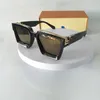 Gafas de sol negras brillantes Hombres Mujeres Diseñadores Gafas de sol Vintage Square Hombre Mujer Gafas Uv400 Gafas