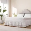 Falda de cama Falda de cama envolvente Multiuso Tres lados de tela Camisas de cama elásticas para el hogar Instalación fácil Faldas de cubierta de cama universal 230314